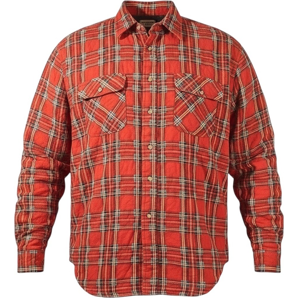Vintage Northwest Blue Jacket Mens XL Red Plaid Quilted Flannel Lined Shacket